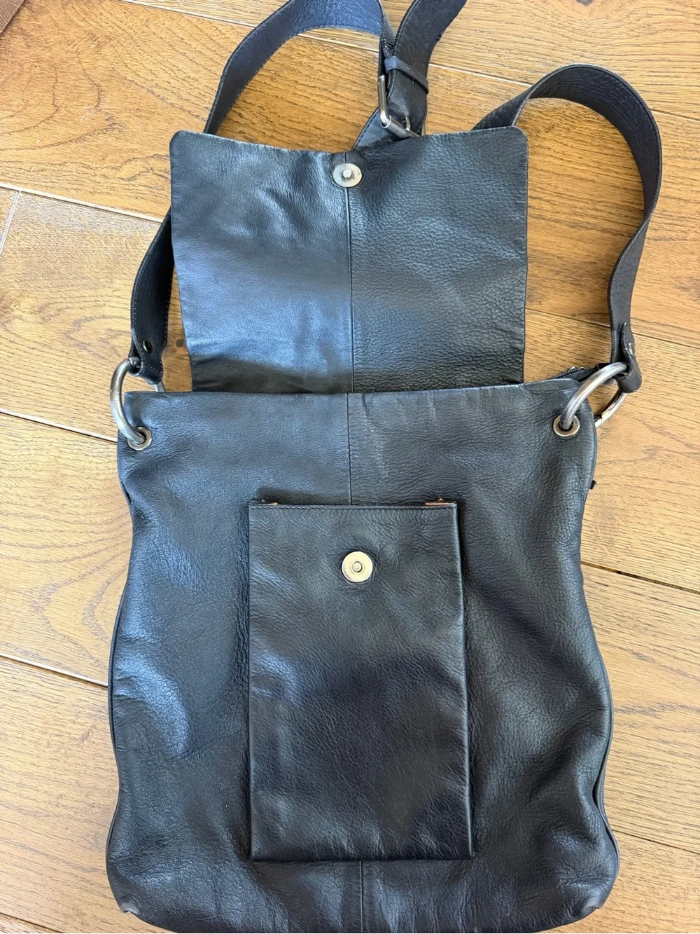 Soft Black Spanish Leather Crossbody Bag Minimalist Practical Fall Perfect